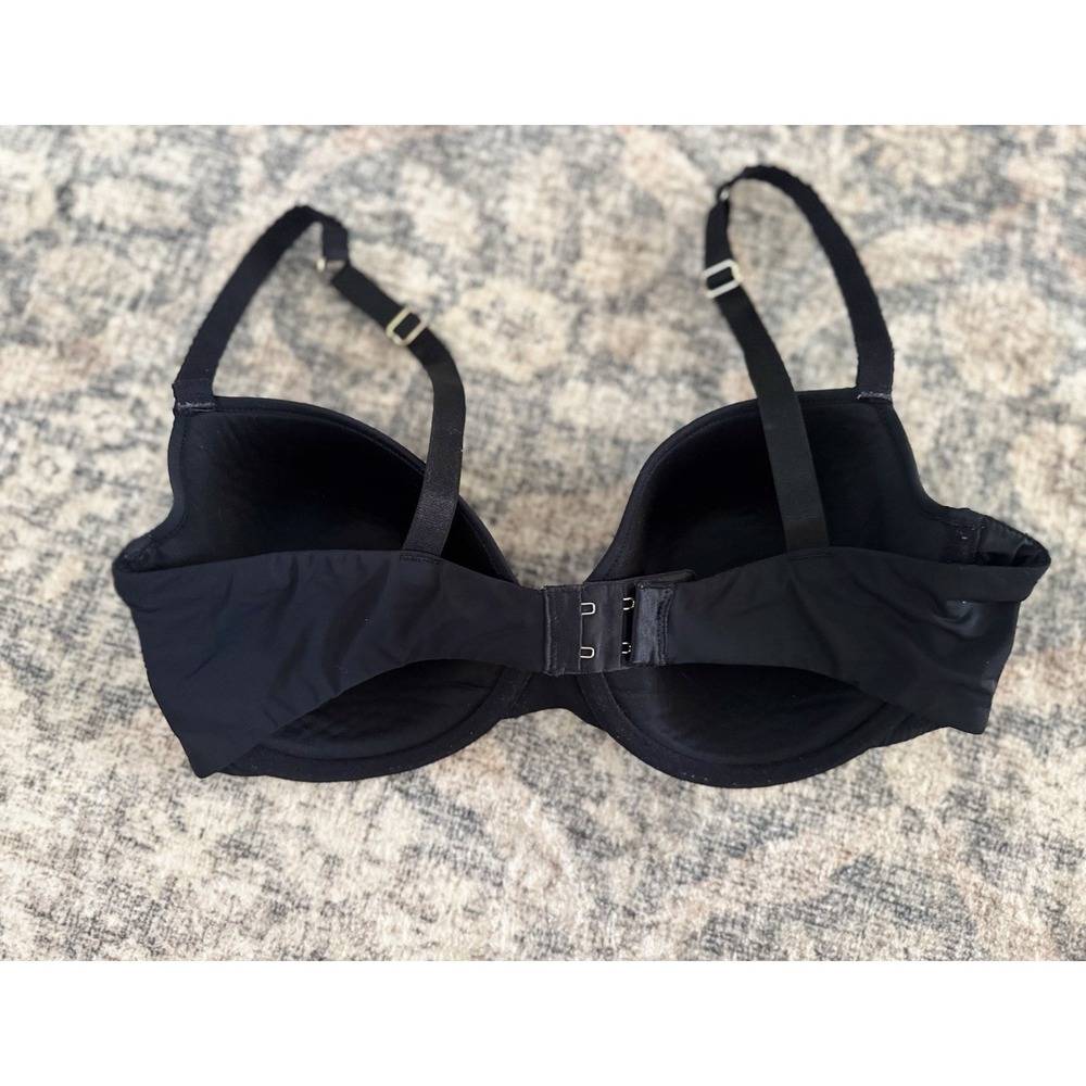 ThirdLove 24/7 Classic T Shirt Bra 34E Black Memory Foam Cups Ribbon Straps (B7) - Picture 2 of 7